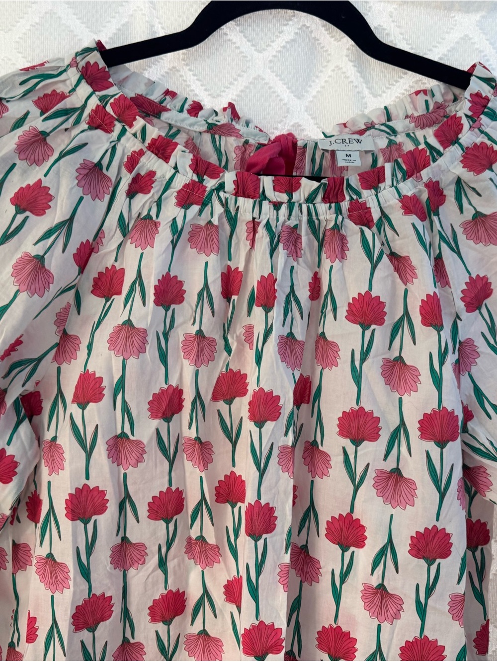 J.Crew Factory Tie-Back Ruffleneck Top - Picture 2 of 5